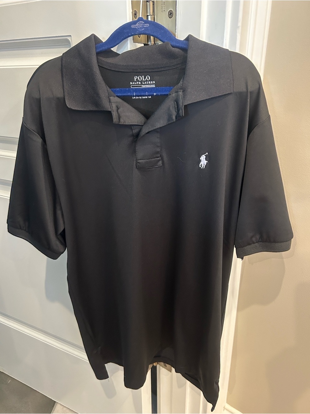 Polo by Ralph Lauren Boys Black Short-Sleeve Polo with White Pony Logo